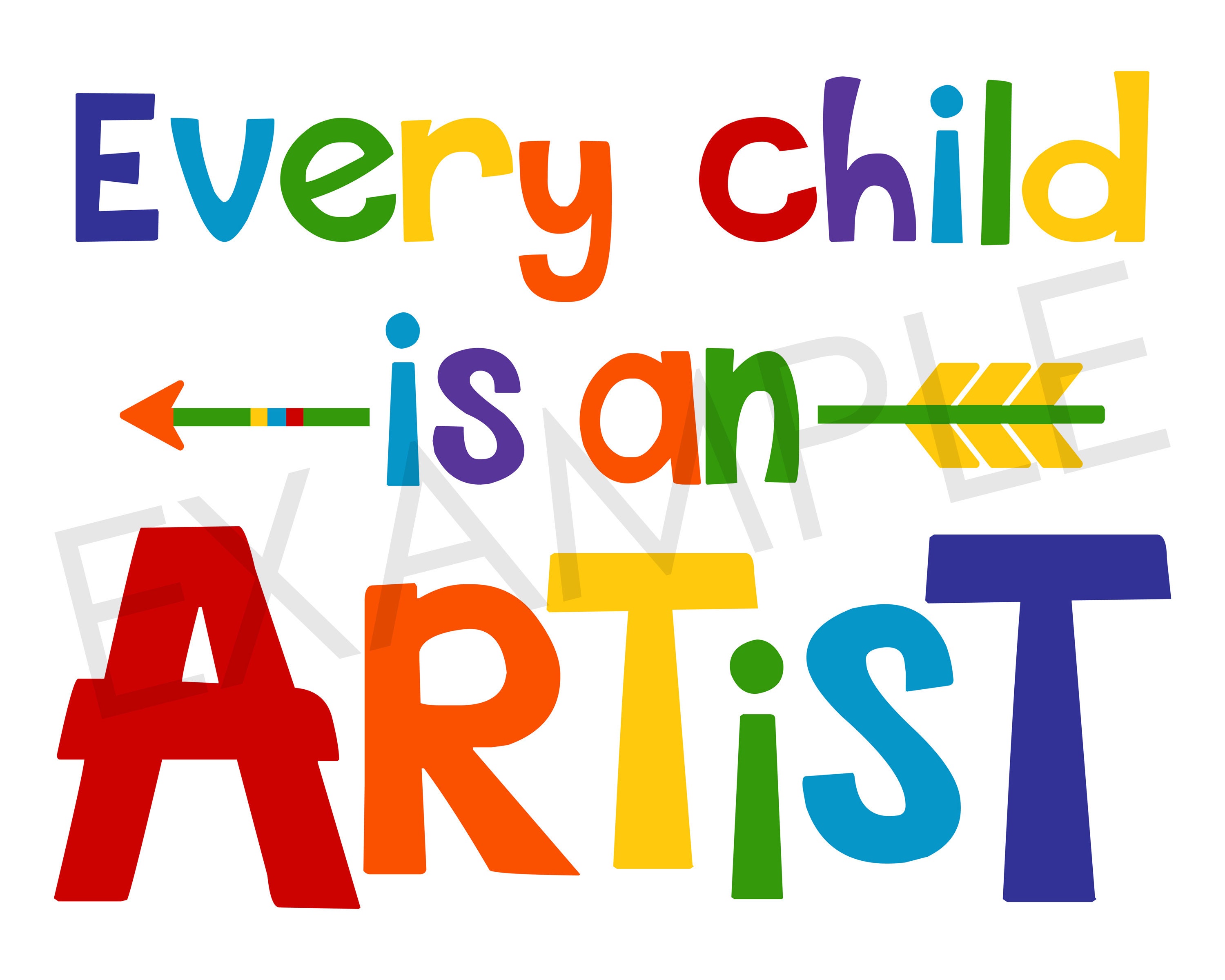 Every Child is an Artist Printable Wall Decor Rainbow Etsy Australia