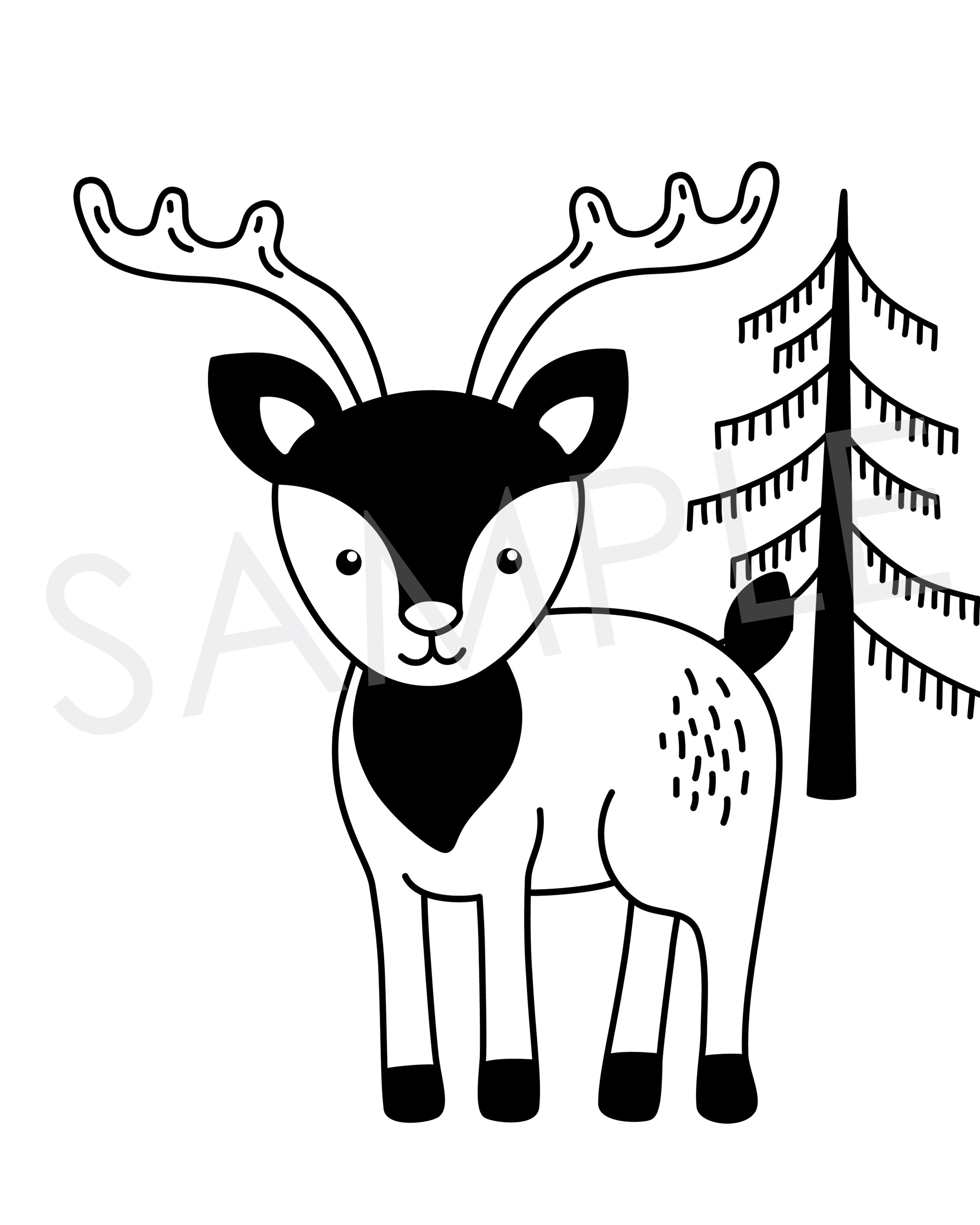 Black and White Kids Room Decor Woodland Animals Printable | Etsy
