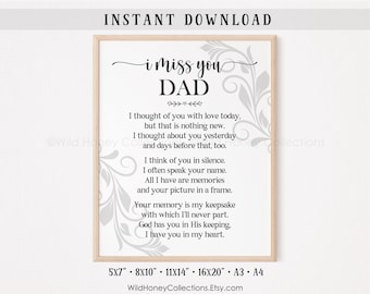Memorial Poem for Dad | Loss & Grief Gift | DIGITAL DOWNLOAD