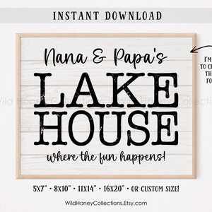 Nana & Papa's House, Where Cousins Become Best Friends, Printable Sign, Gift for Grandparent, Rustic Farmhouse Decor, DIGITAL DOWNLOAD
