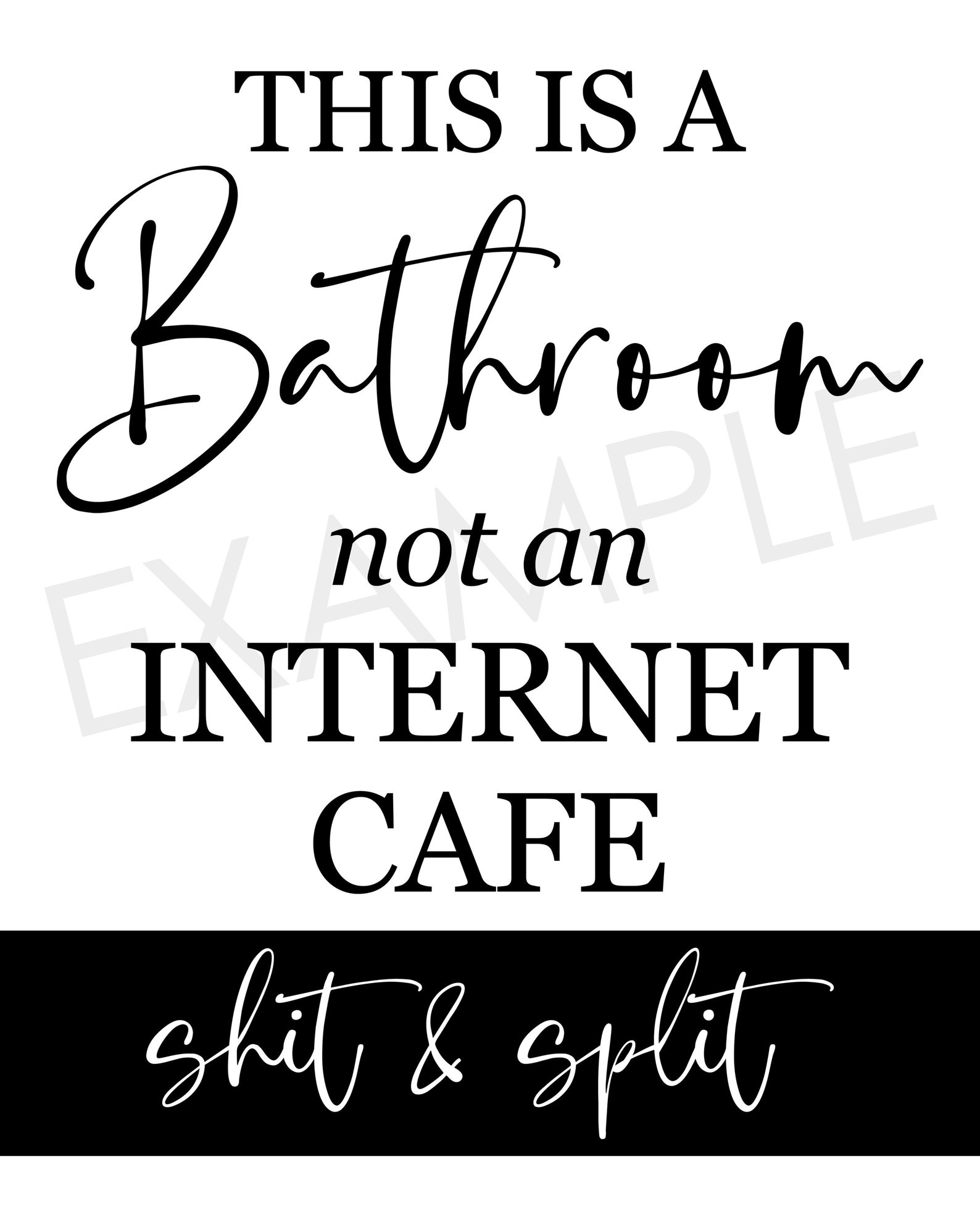 This is A Bathroom Not an Cafe Funny Printable Etsy