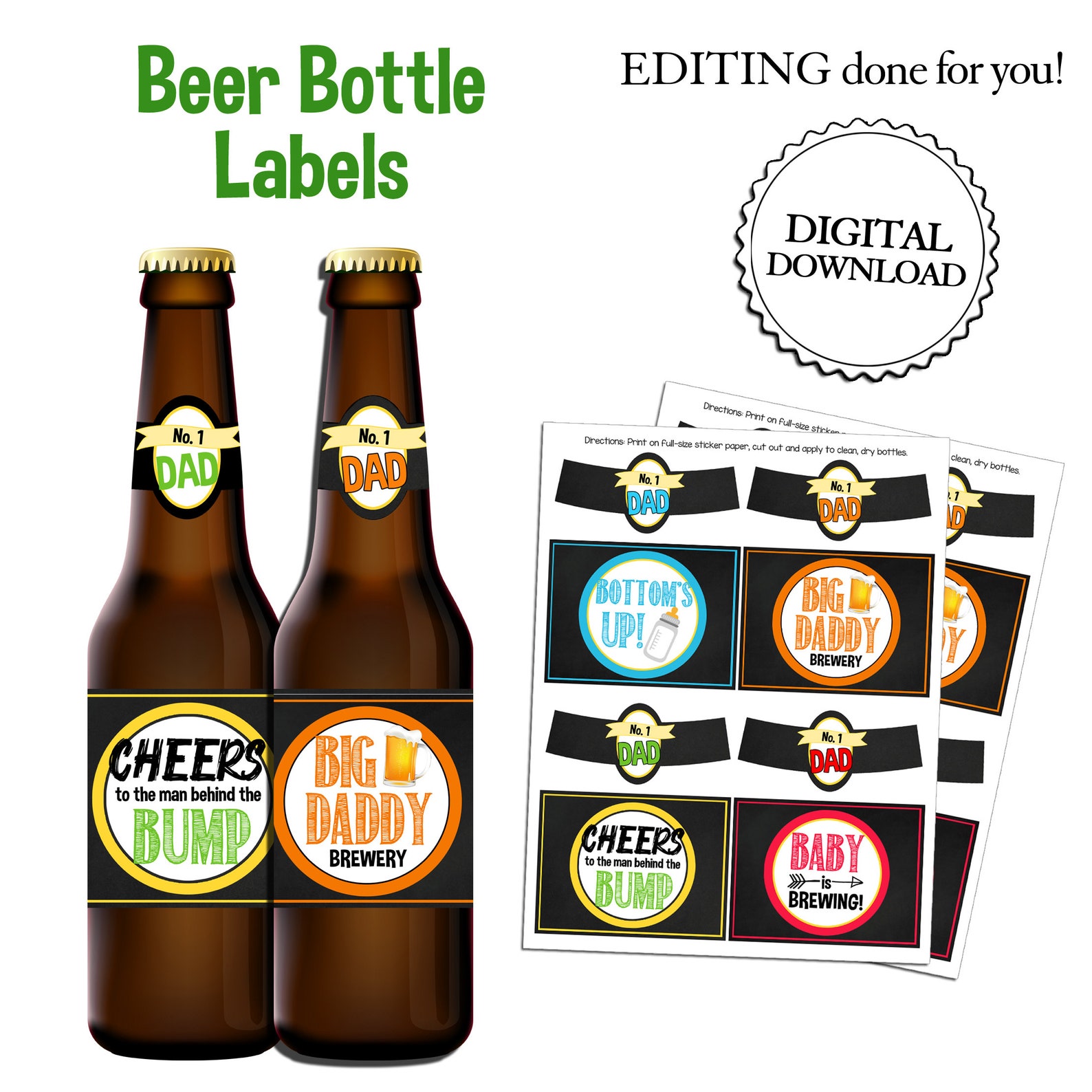 Daddy Baby Shower Printable Set Dad Shower Tacos Brew & Etsy