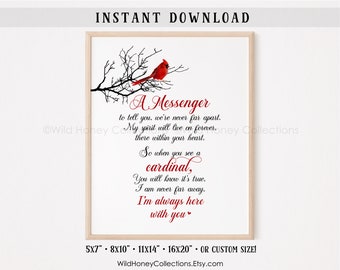 I Am Always With You, Cardinal Sign, Printable Decor, Cardinal Messenger Sign, INSTANT DOWNLOAD
