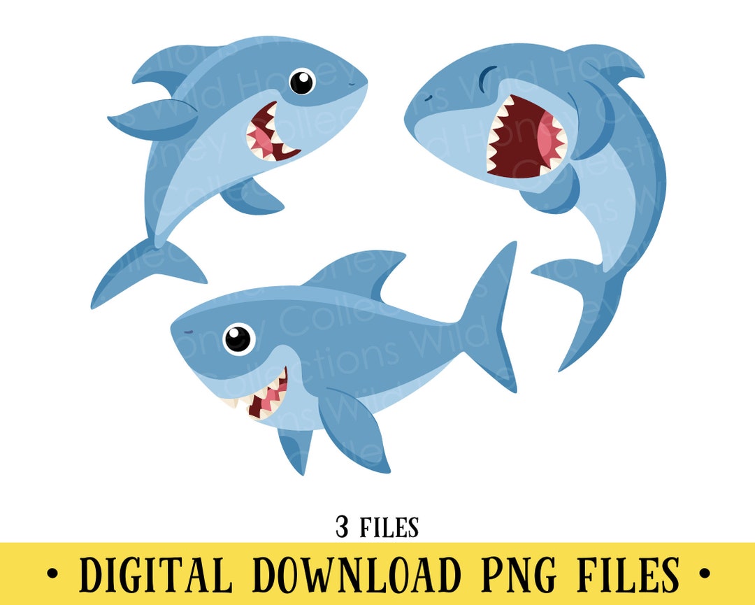 Sharks, PNG Files, Cute Sharks, Baby Sharks, Shark Clipart, Crafting,  Sublimation, INSTANT DOWNLOAD