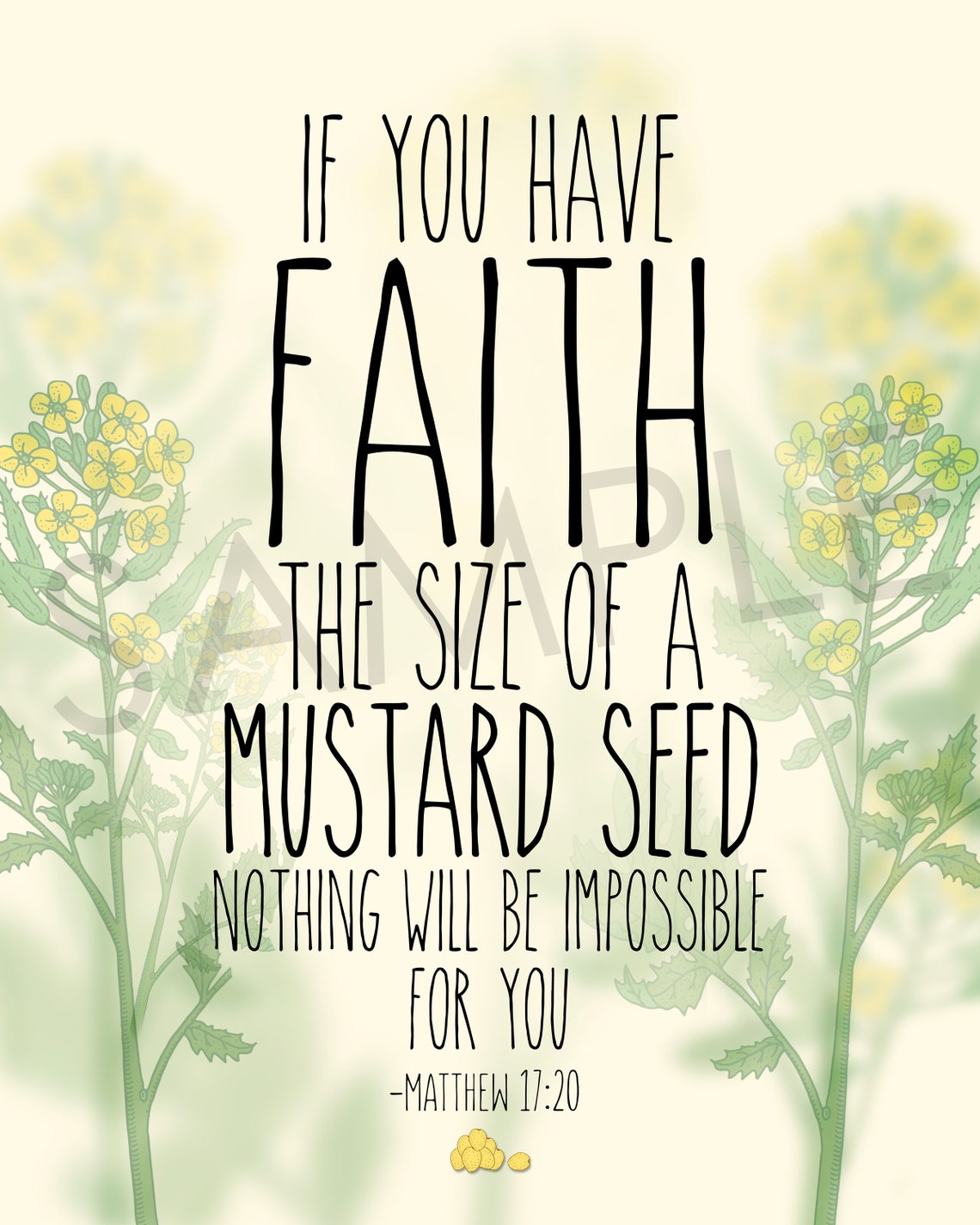 Faith the Size of A Mustard Seed Matthew 1720 Printable Etsy