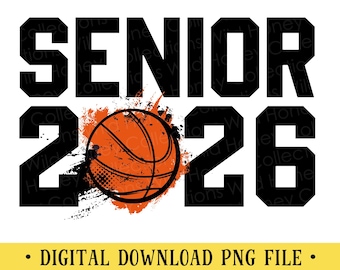 Archivo PNG de baloncesto senior 2025, graduación, sublimación, DESCARGA INSTANTÁNEA