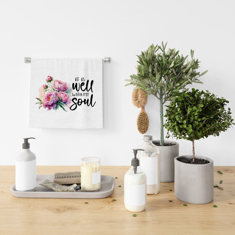 It is Well with my Soul, PNG File, Christian Song, Pink Peonies, Sublimation, INSTANT DOWNLOAD image 4