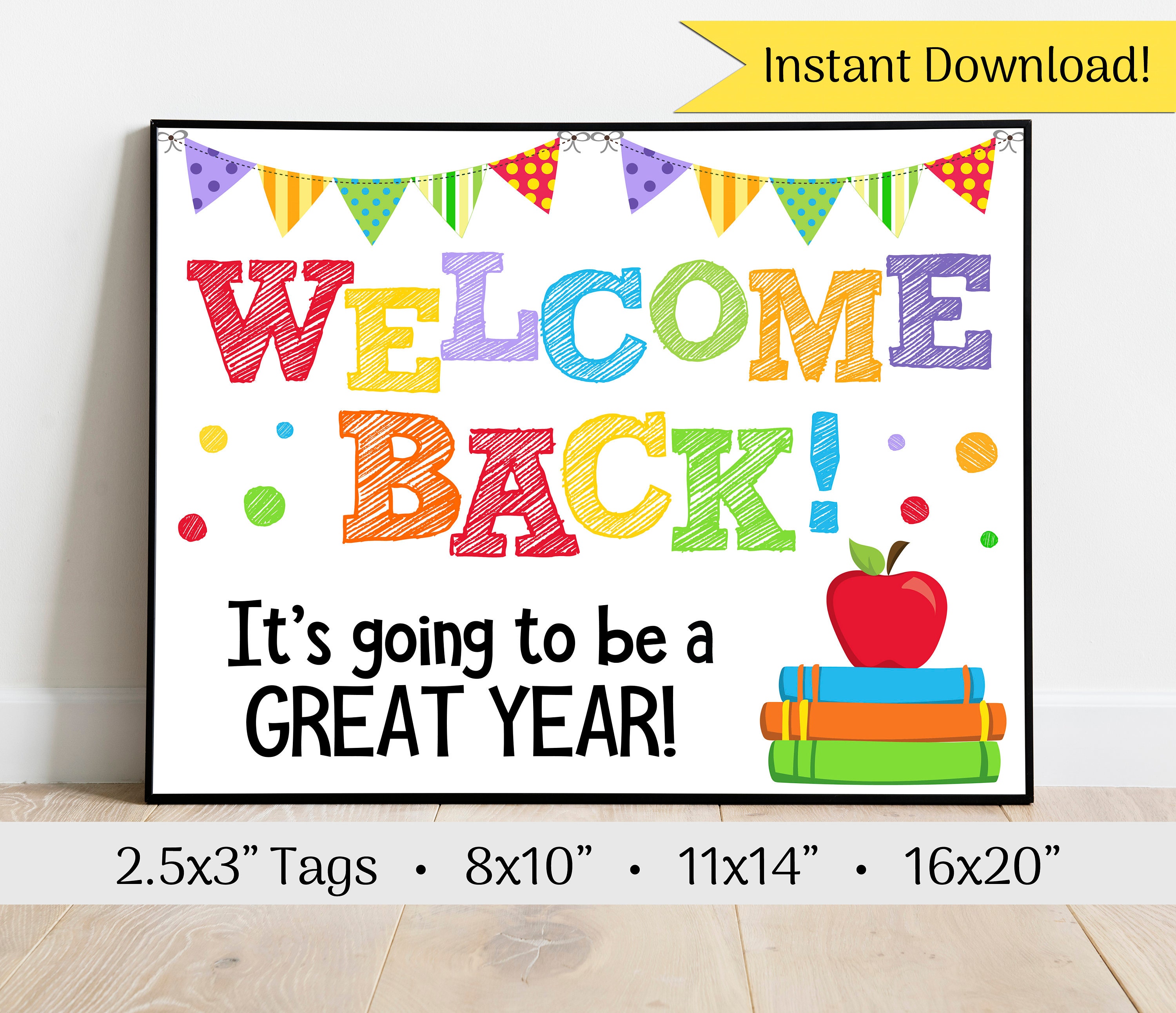 Welcome Back To School Welcome Sign Tags Printable Sign Etsy UK