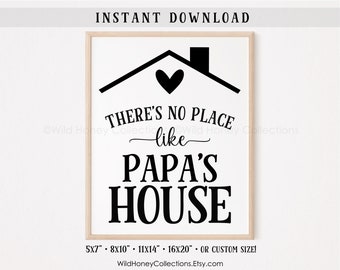 There's No Place Like Papa's House, Printable Decor, INSTANT DIGITAL DOWNLOAD