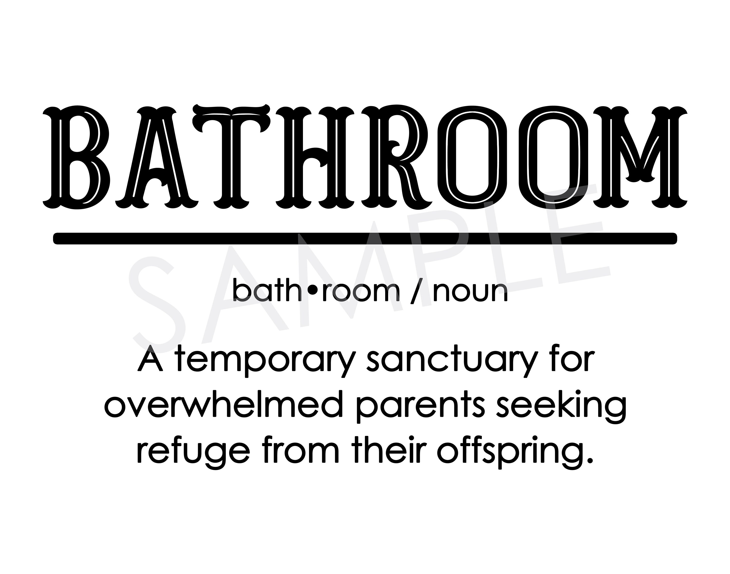 Bathroom Definition Printable Bathroom Decor Farmhouse Bath Etsy