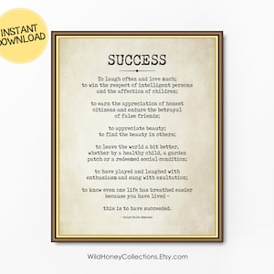 Ralph Waldo Emerson Success Poem Print (Digital Download) image 5