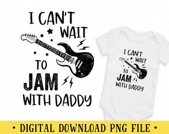 Gitarre Baby PNG | Jam mit Papa Shirt Design | DIGITALER DOWNLOAD