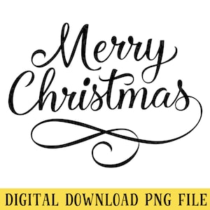 Fancy Merry Christmas, PNG File, Transparent File, Sublimation, Holiday Crafting, Merry Christmas Text, INSTANT DOWNLOAD