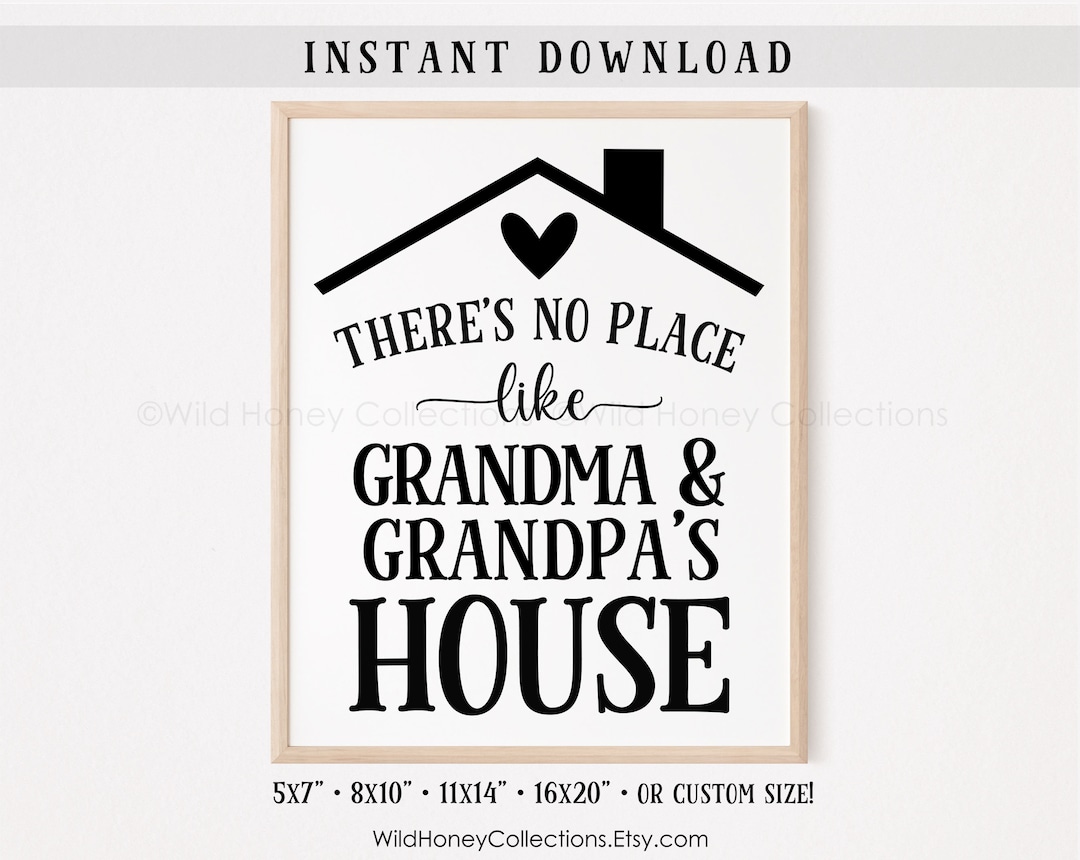 There's No Place Like Grandma & Grandpa's House, Printable Decor ...