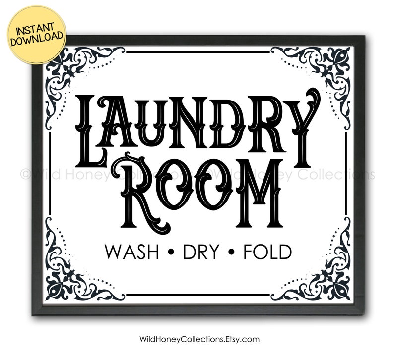 Printable Laundry Room Sign Vintage Laundry Room Antique  Etsy