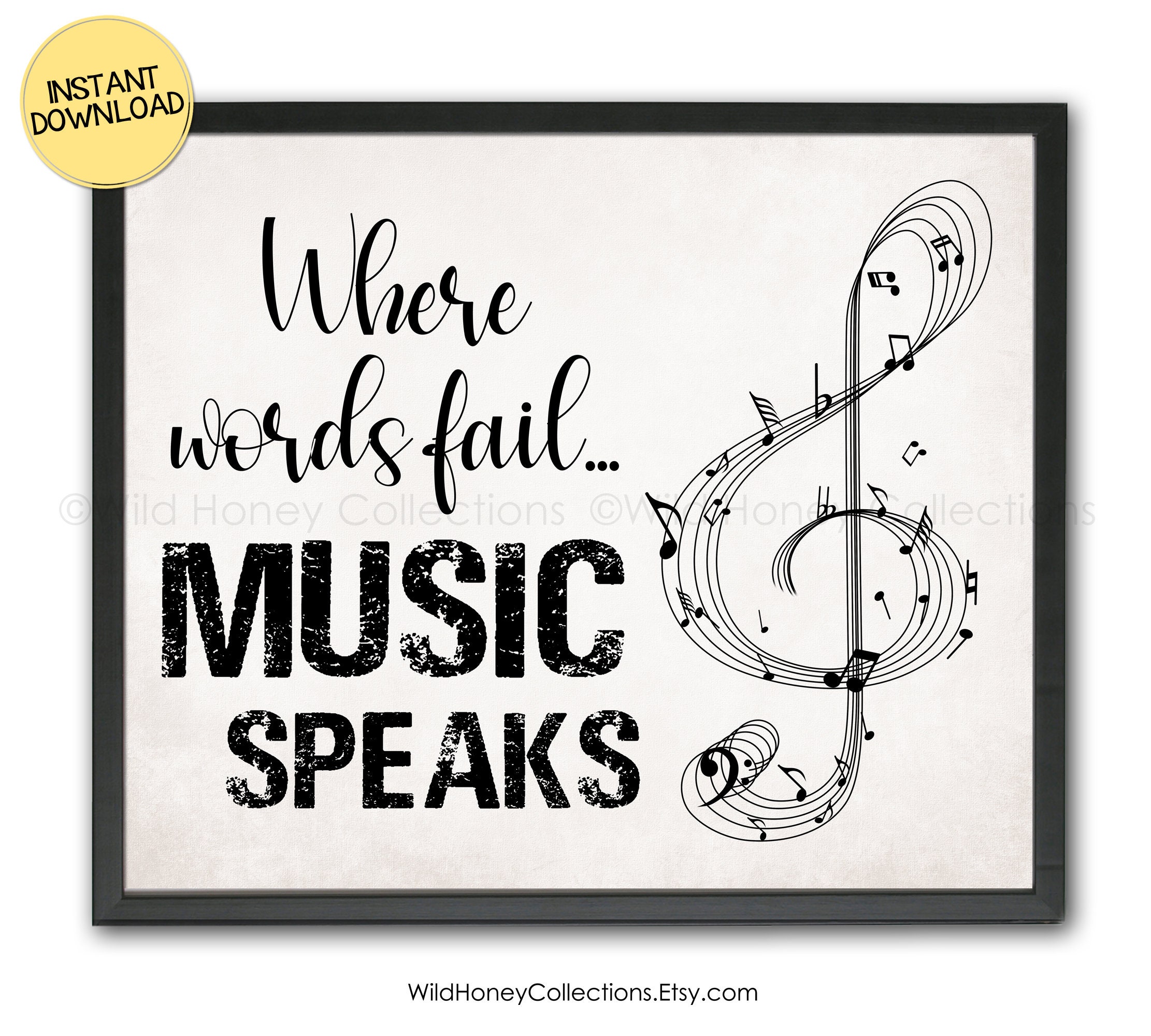 Inspirational Music Quote Printable Wall Decor Gift for | Etsy