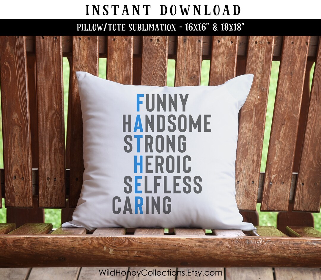 Father Adjectives PNG File Pillow Tote Sublimation Dad Etsy