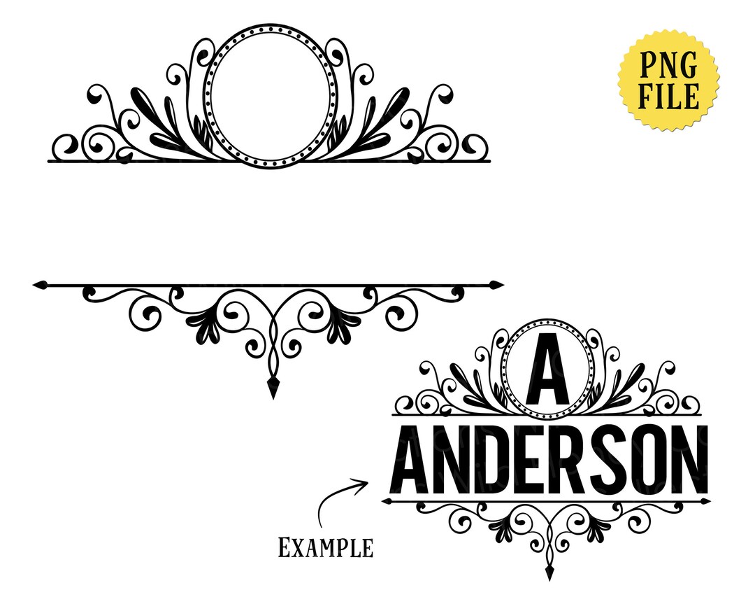 Monogram Template, PNG File, Ornamental, Transparent File, Sublimation ...