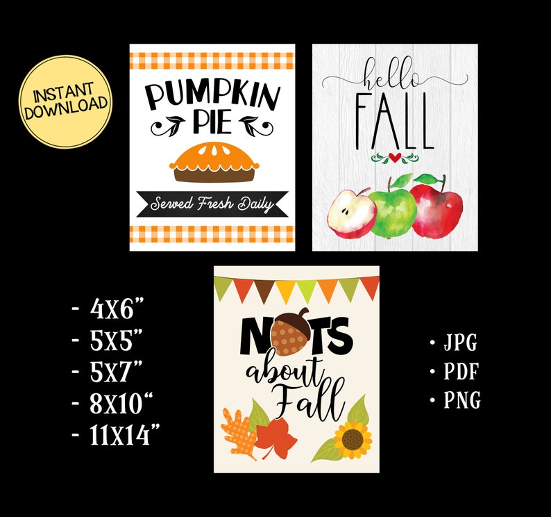 Fall Printables, Pumpkin Pie, Happy Fall, Nuts About Fall, Farmhouse ...