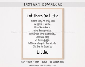 Let Them Be Little Nursery Wall Art Decor Printable Quotes - Etsy