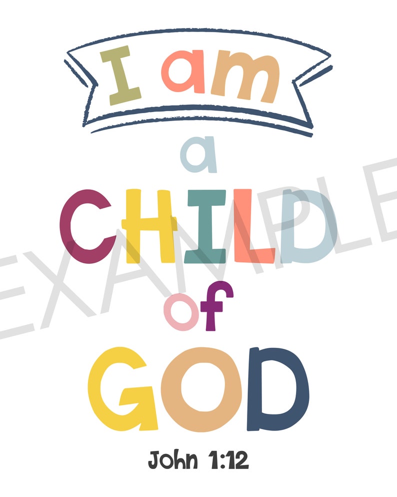 Christian Kids Room Inspirational Printable Wall Art Muted - Etsy
