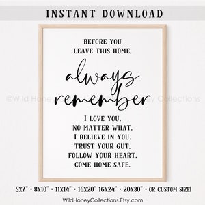 Farmhouse Sign: Before You Leave Home, I Love You (Digital Download)