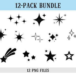 Sparkles, Stars, 12 PNG Files, Magical Sparkles, Unicorn Sparkles, Sublimation, Crafting, INSTANT DOWNLOAD