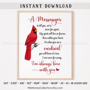 Estou sempre com você, sinal cardinal, decoração para impressão, sinal do mensageiro cardinal, DOWNLOAD INSTANTÂNEO