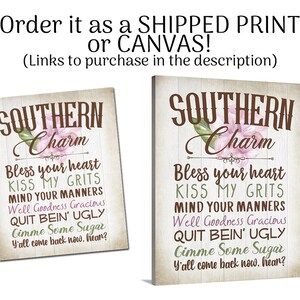 Southern Sayings Southern Quotes Printable Wall Art - Etsy