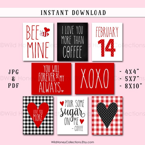 Printable Farmhouse Valentine Decor Tiered Tray Decor - Etsy