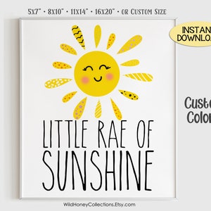 Little Rae of Sunshine, Cute Sun, Printable Decor, Wall Art, Summertime ...