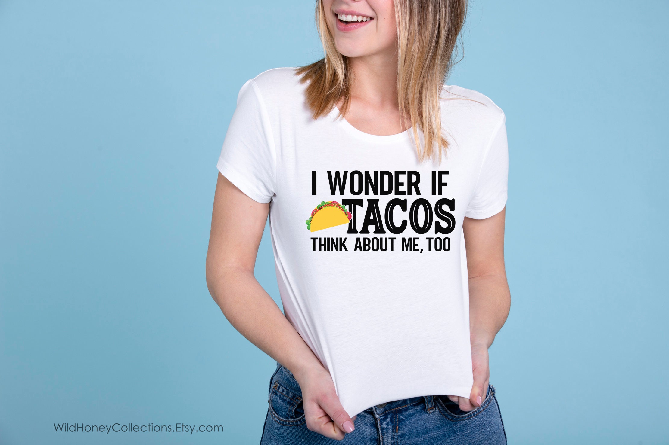 レディースファッション I Wonder If Tacos Think About Me Too Shirt Funny Taco T-Shirt Amazon.com: I Wonder If Tacos Think About Me Too - Funny