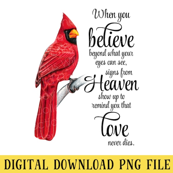 Sign From Heaven, Cardinal PNG File, Red Bird, RedBird, Transparent File, INSTANT DOWNLOAD
