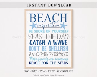 Beach Inspiration, Beach Printable Decor, Beach Rules, Coastal Decor, INSTANT DIGITAL DOWNLOAD