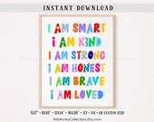 Kids Affirmations Poster: Whimsical Playroom Wall Art (Digital Download)