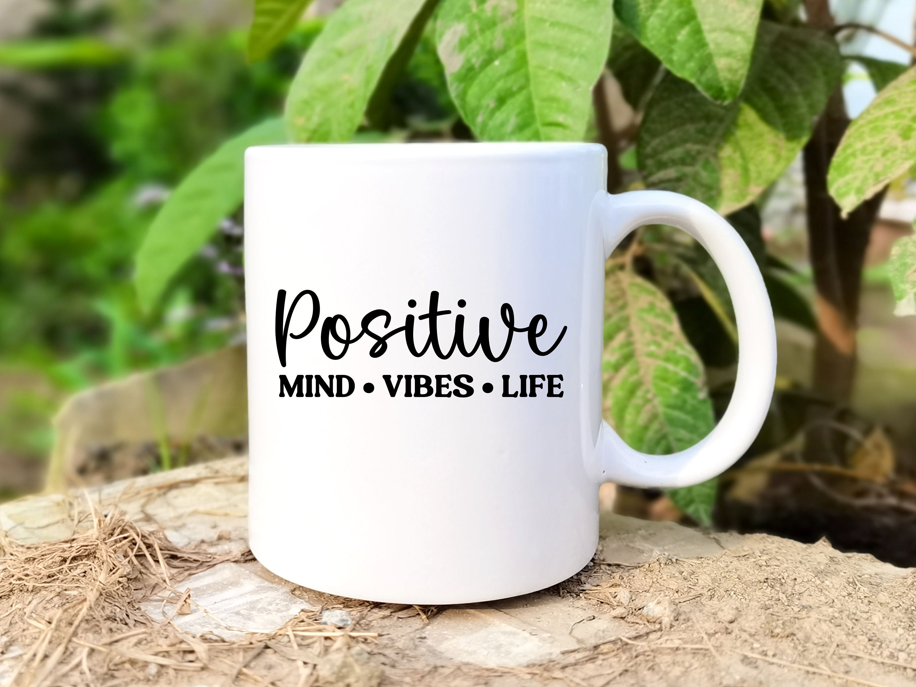 Positive Mind Vibes Life PNG: Inspirational Quote Design (digital ...