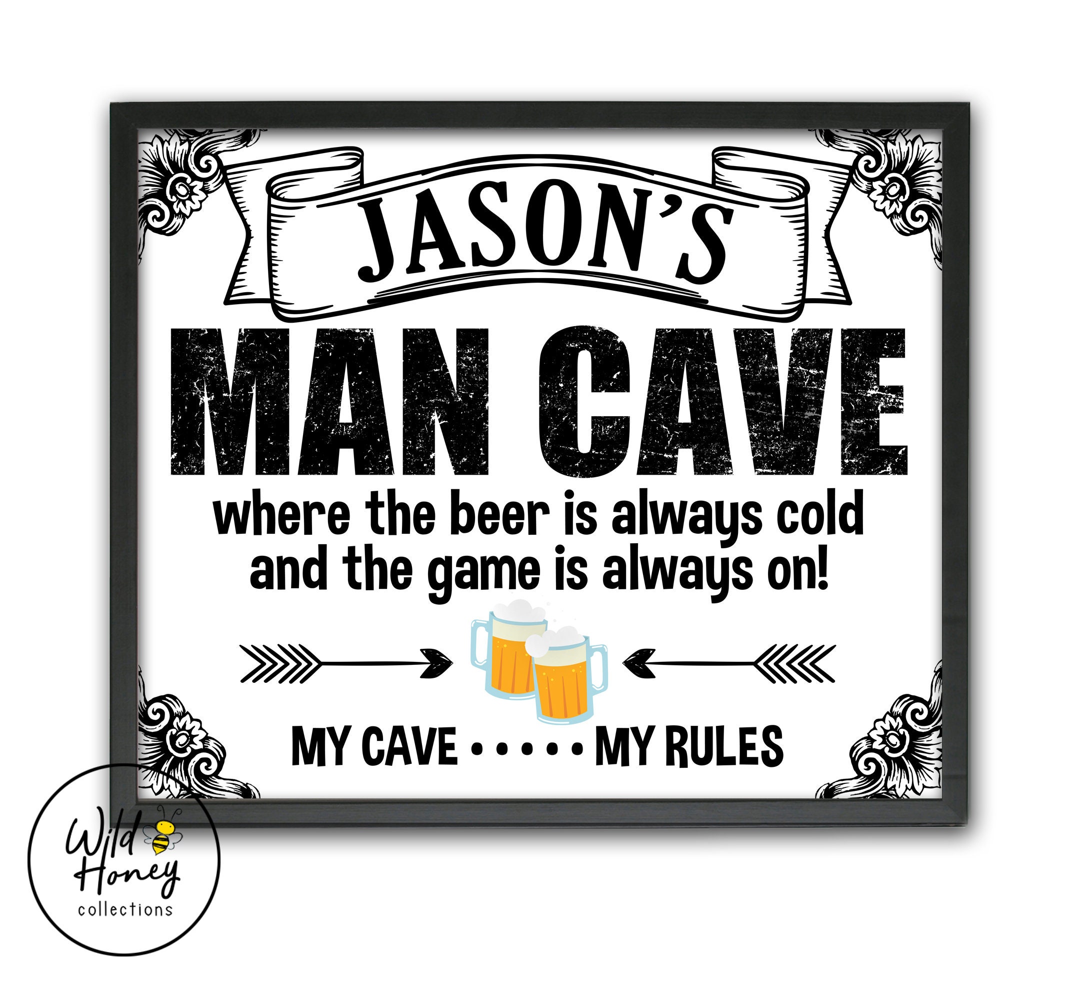man cave sign flag wall hanging bar shed printed bar sign poster holden gmh 