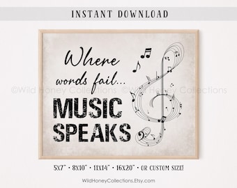 Music Quote Print: Inspirational Wall Art for Musician (Digital Download)