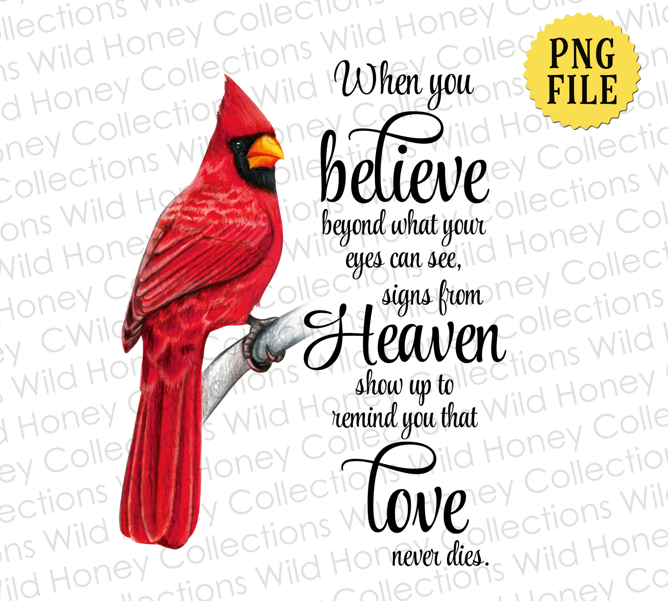 Sign From Heaven Cardinal PNG File Red Bird Redbird Etsy