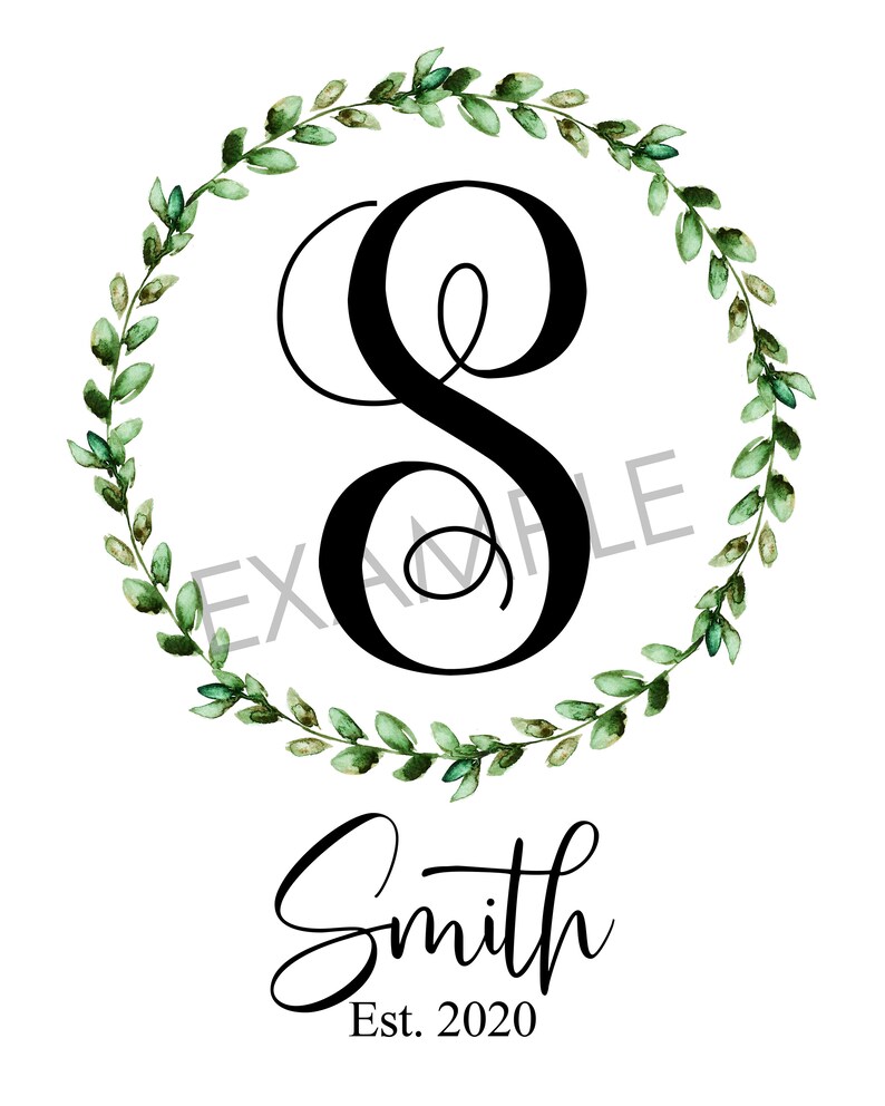 Personalized Monogram Family Name Initial Printable Wall - Etsy