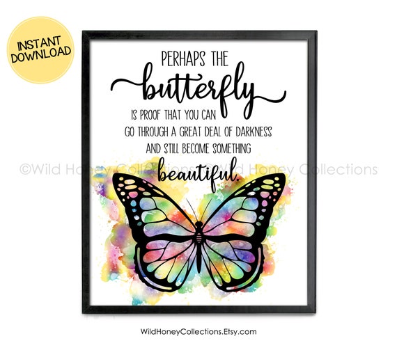Butterfly Inspirational Printable Wall Decor Butterfly Quote Etsy