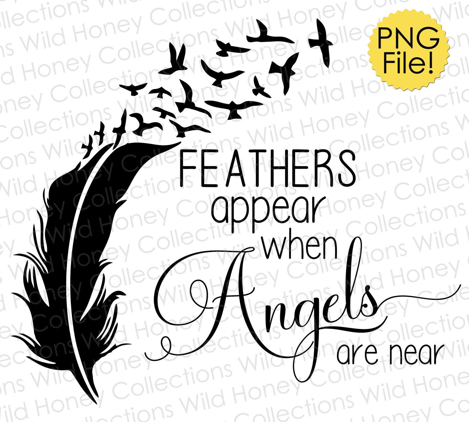 Feathers Appear When Angels Are Near Printable Wall Decor Etsy