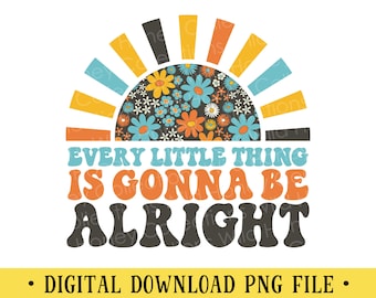 Retro Sun Song Lyric PNG: Every Little Thing (Digital Download)
