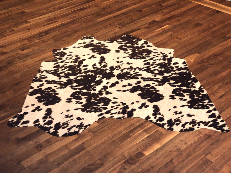 Faux Cowhide Rug Brown Mottley Etsy