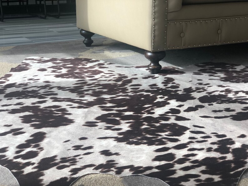 Faux Cowhide Rug Brown Mottley Etsy