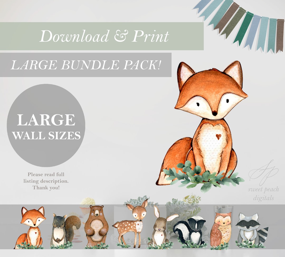 LARGE Wall Size Forest Cut Out Backdrop Printable Large Stand up