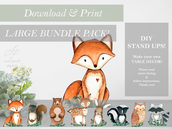 Woodland Baby Shower Table Decor 8 Pack Animal Cut Out - Etsy