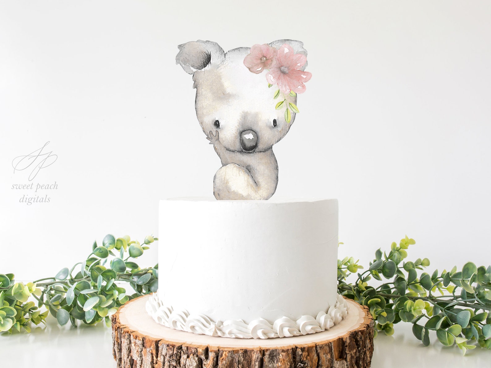 Koala Bear Cake Baby Shower Decor DOUBLE SIDED Toppers Flower Etsy