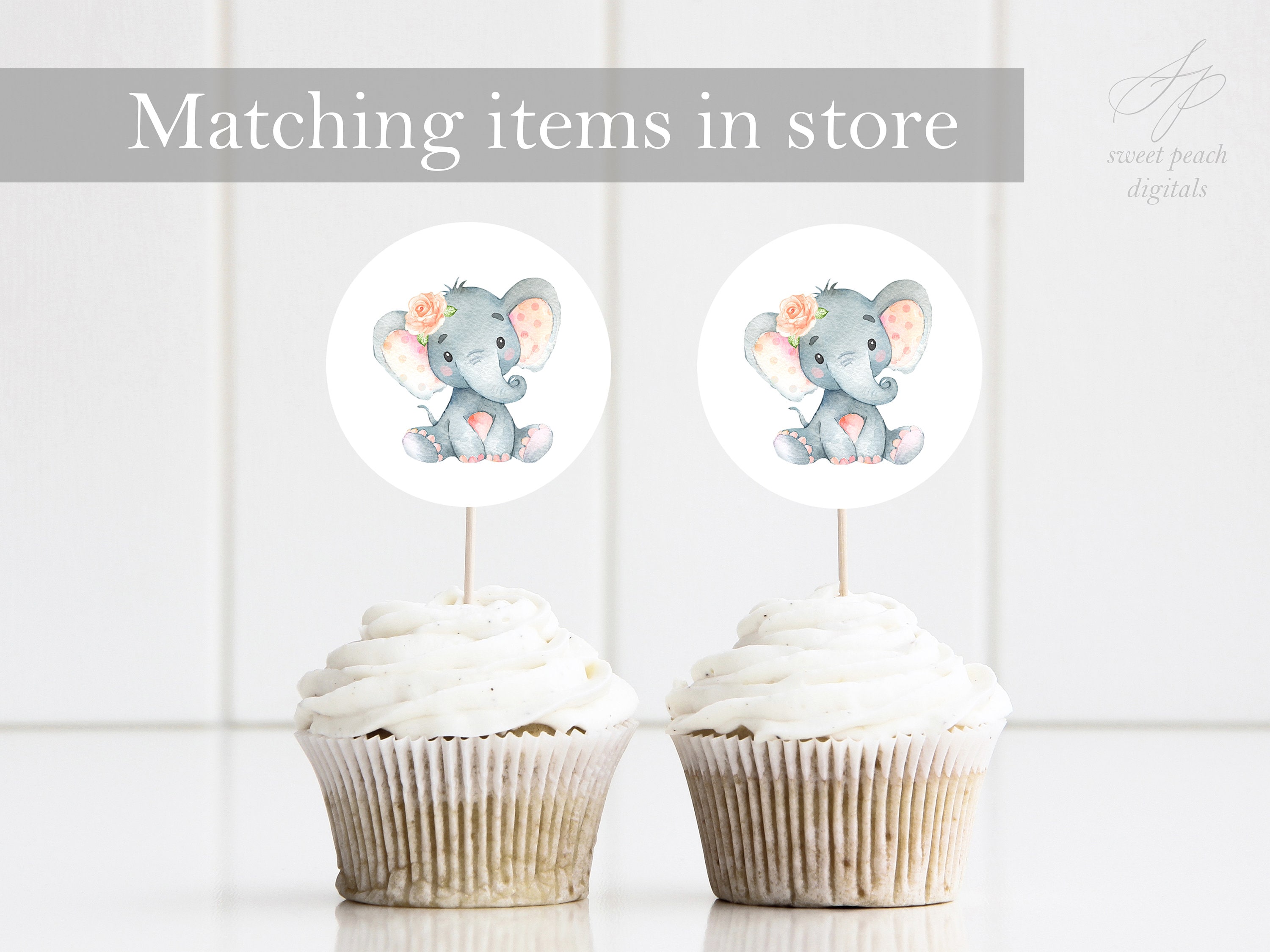 Elephant Decor Baby Shower Cut Out Printable Stand up Safari - Etsy