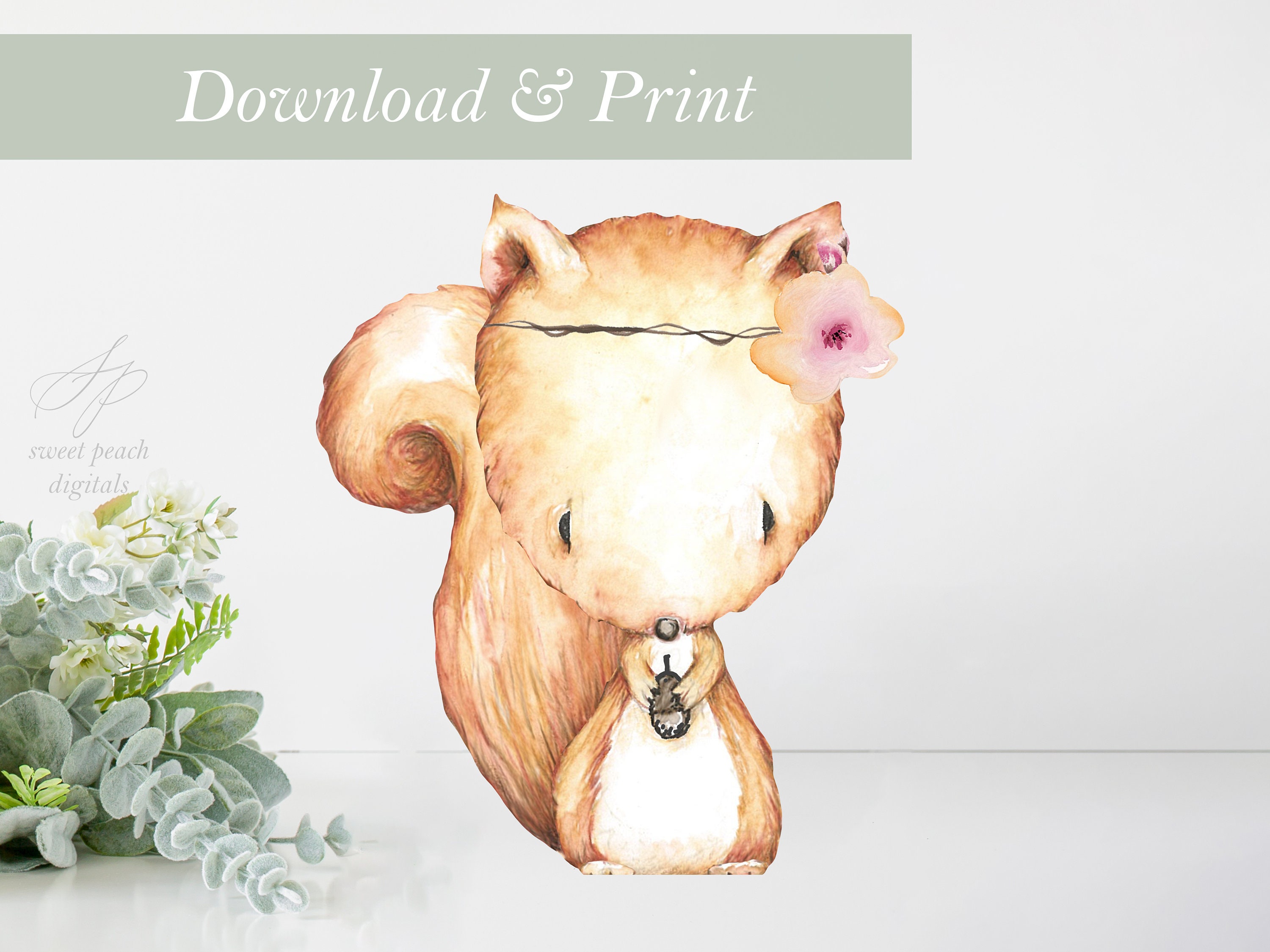 Squirrel Woodland Table Decoration Baby Shower Party Decor Etsy
